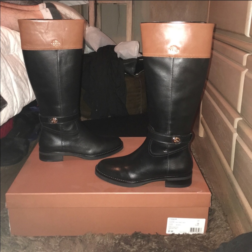 Authentic NIB COACH Eva riding boot size 8